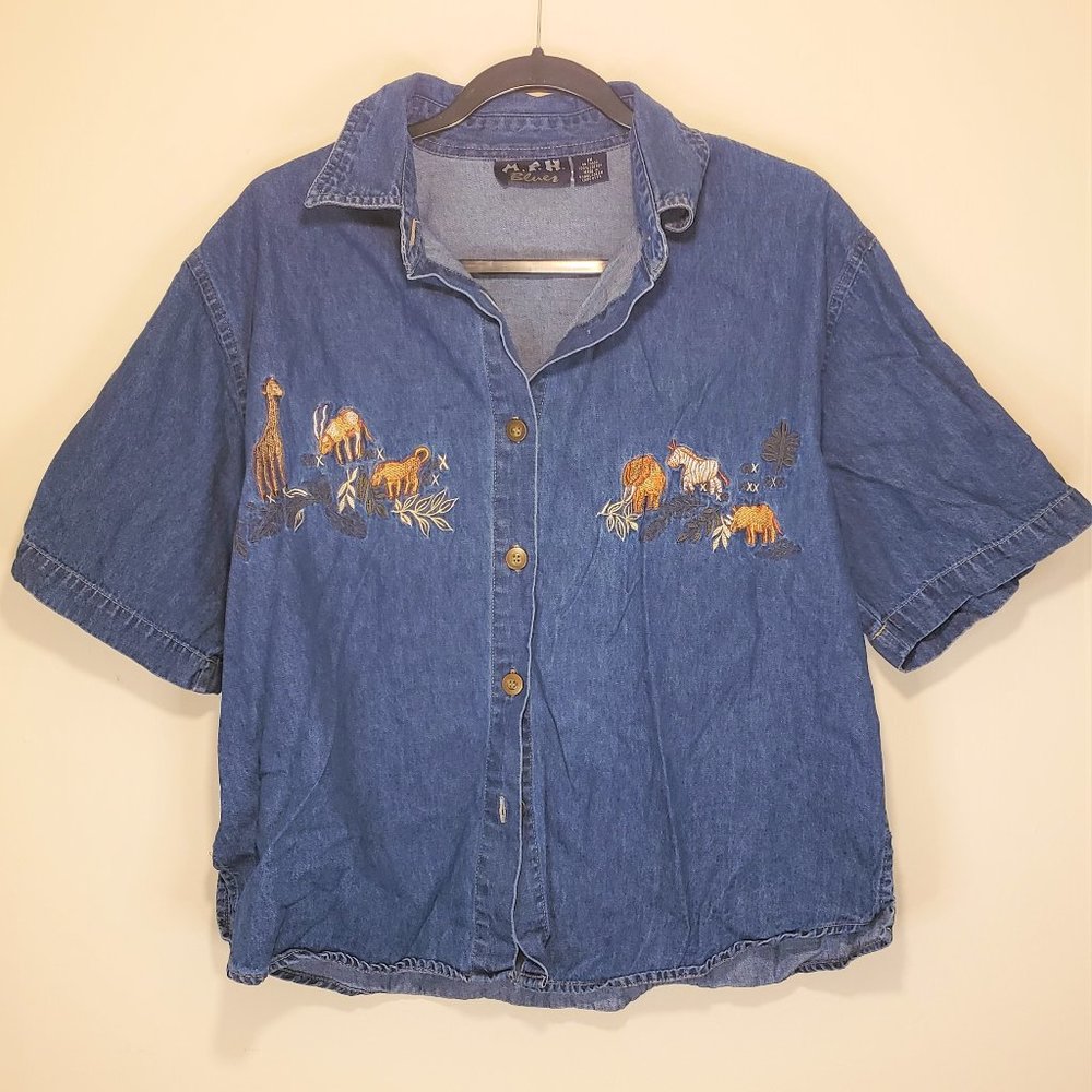 Vintage Safari Animal Denim shirt